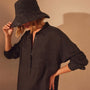 Linen Shirt Dress in Black | James Perse Los Angeles
