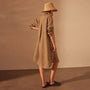 Linen Shirt Dress in Cashew Pigment | James Perse Los Angeles