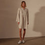Garment Dye Linen Pin Tuck Dress in Salt Pigment | James Perse Los Angeles