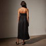 Linen Gathered Tube Dress in Black | James Perse Los Angeles