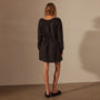 Gathered Linen Dress in Black | James Perse Los Angeles