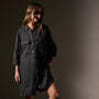 Pocket Shirt Swing Dress in Black | James Perse Los Angeles