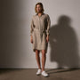 Linen Shirt Dress With Tie in Overcast Pigment | James Perse Los Angeles