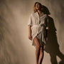 Linen Shirt Dress With Tie | James Perse Los Angeles