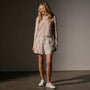 Linen Pleated Short in Salt Pigment | James Perse Los Angeles
