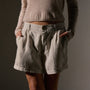 Linen Pleated Short in Salt Pigment | James Perse Los Angeles