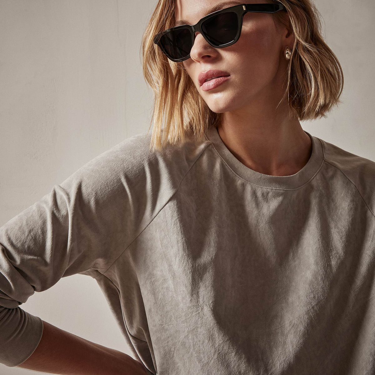 Velvet Sweatshirt in Dapple | James Perse Los Angeles