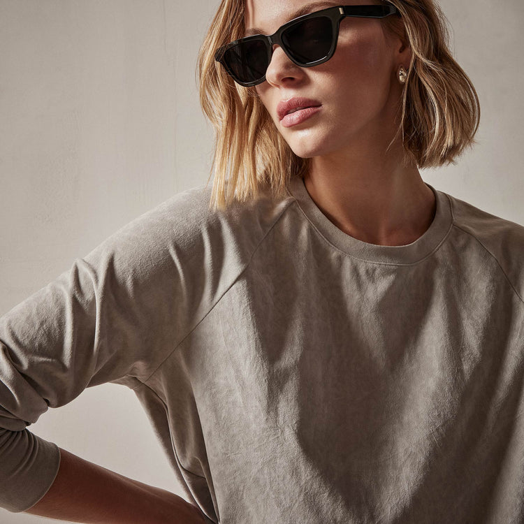 Velvet Sweatshirt in Dapple | James Perse Los Angeles
