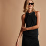 Cut Away Stretch Velvet Tank in Black | James Perse Los Angeles