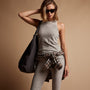 Cut Away Stretch Velvet Tank in Dapple | James Perse Los Angeles
