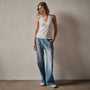 Stretch Velvet Halter Neck Top in Canvas | James Perse Los Angeles