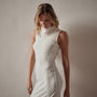 Stretch Velvet Sleeveless Dress in Canvas | James Perse Los Angeles
