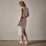 Stretch Velvet Sleeveless Dress in Canvas | James Perse Los Angeles