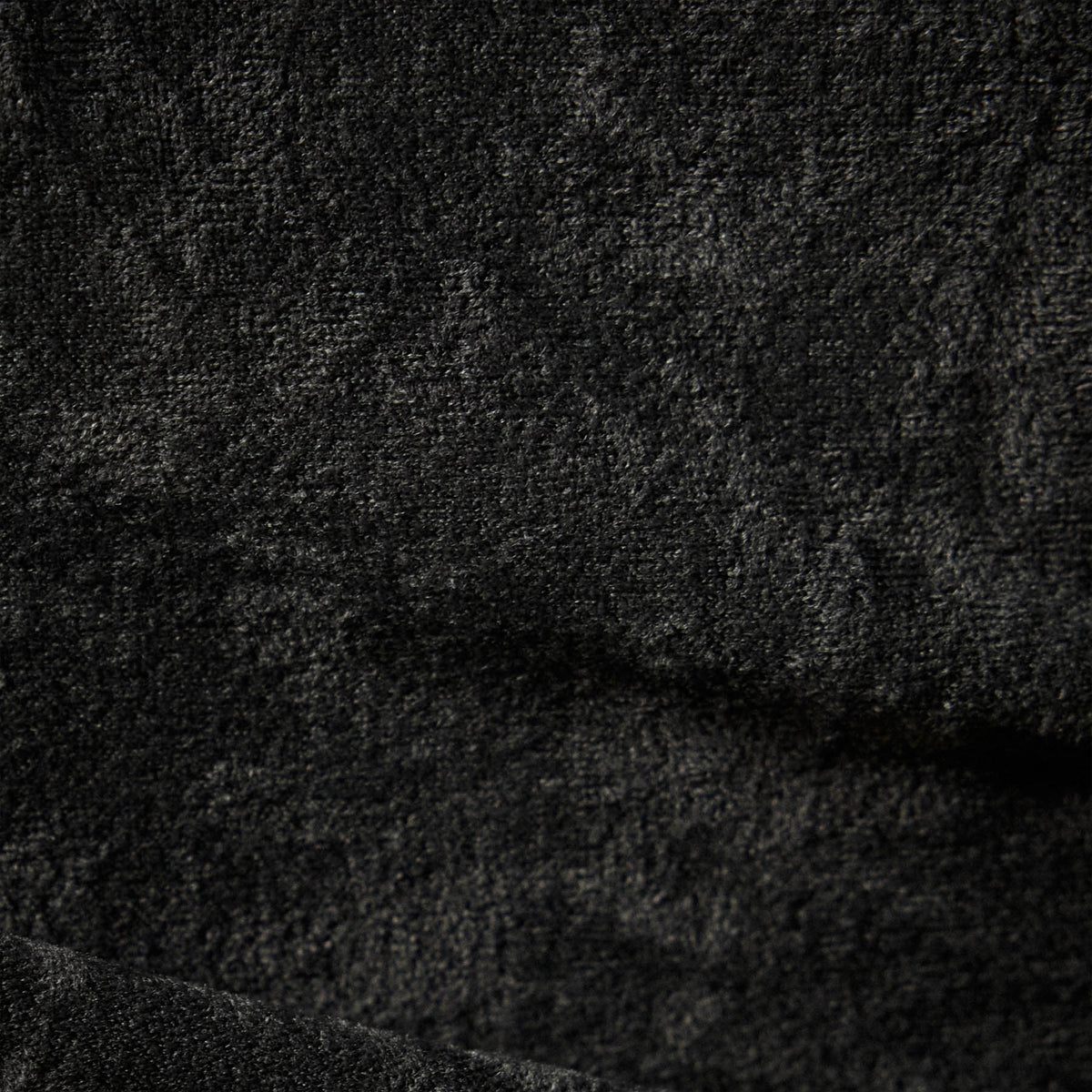Ruched Velvet Long Sleeve Dress in Carbon | James Perse Los Angeles