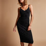 Ruched Velvet Cami Dress in Black | James Perse Los Angeles