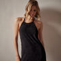 Stretch Velvet Halter Dress in Black | James Perse Los Angeles