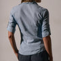 Contrast Panel Shirt in Azure | James Perse Los Angeles