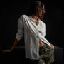 Oversized Button Front Shirt in White | James Perse Los Angeles