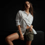Oversized Button Front Shirt in White | James Perse Los Angeles