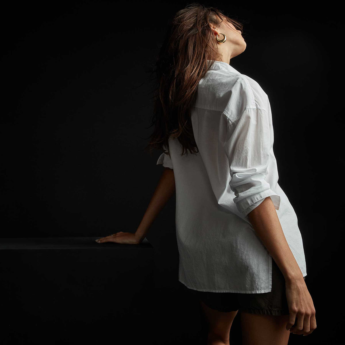 Oversized Button Front Shirt in White | James Perse Los Angeles