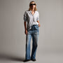 Lightwght Cotton Pullover Shirt in Baby Blue Pigment | James Perse Los Angeles