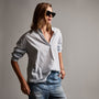 Lightwght Cotton Pullover Shirt in Baby Blue Pigment | James Perse Los Angeles