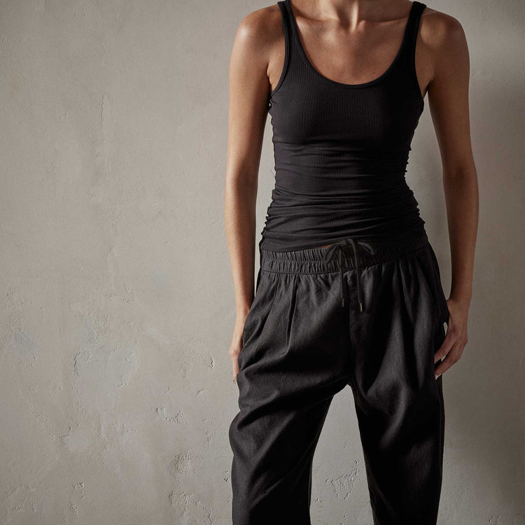 Canyon Linen Pant in Black | James Perse Los Angeles