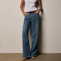 Linen Denim Relaxed Pant In Medium Wash | James Perse Los Angeles