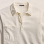 Lightweight Denim Patch Pocket Top in Off White | James Perse Los Angeles