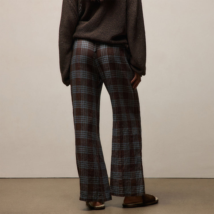 Plaid Linen Beach Pant in Plum Plaid | James Perse Los Angeles