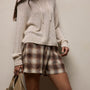 Plaid Linen Short in Chestnut Plaid | James Perse Los Angeles