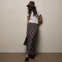 Plaid Linen Skirt in Plum Plaid | James Perse Los Angeles