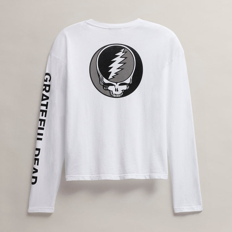 Women's Grateful Dead Long Sleeve in White/Black | James Perse Los Angeles