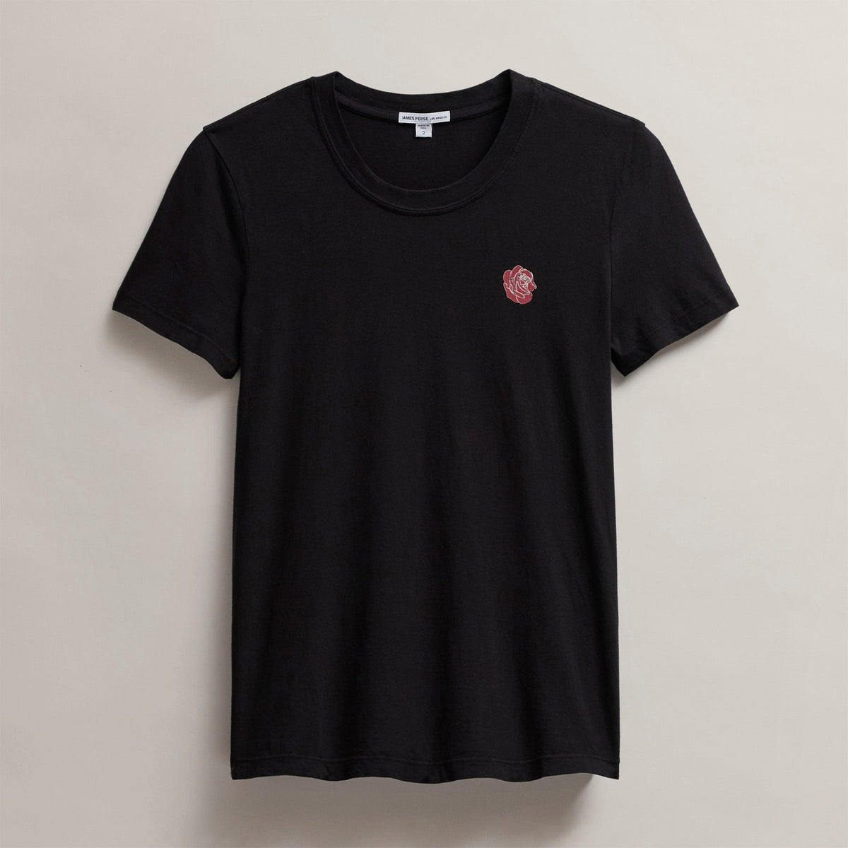 Women's Grateful Dead Rose Short Sleeve Crew in Black/Red | James Perse Los Angeles