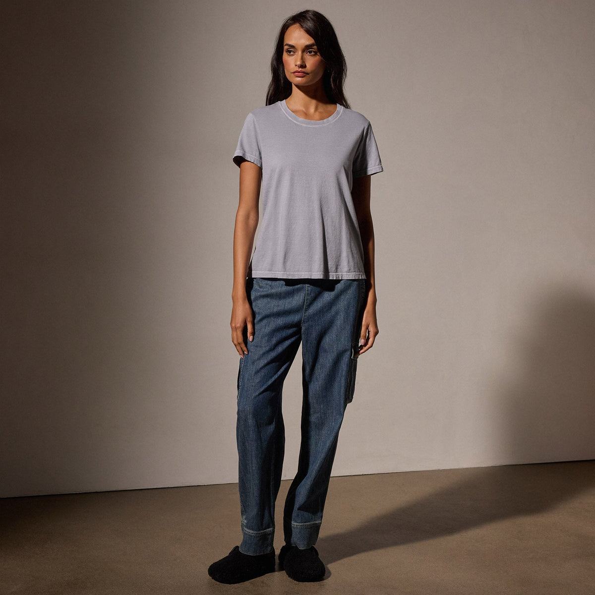 Palm Tree Graphic Tee in Breeze Pigment/Grey | James Perse Los Angeles