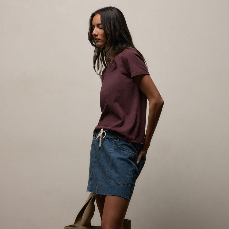 Vintage Little Boy Tee in Dark Plum | James Perse Los Angeles