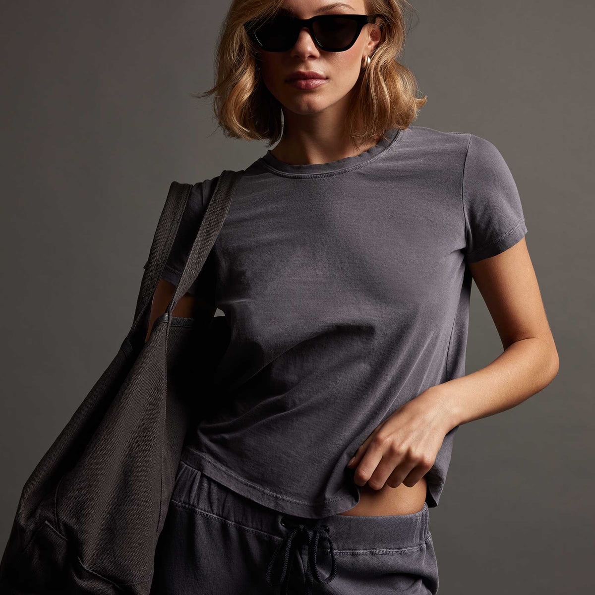 Vintage Little Boy Tee in Flannel Pigment | James Perse Los Angeles