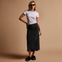 Velvet High Low Skirt in Black | James Perse Los Angeles