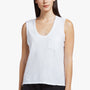 Embroidered Lotus Vintage Tank In White/White | James Perse Los Angeles
