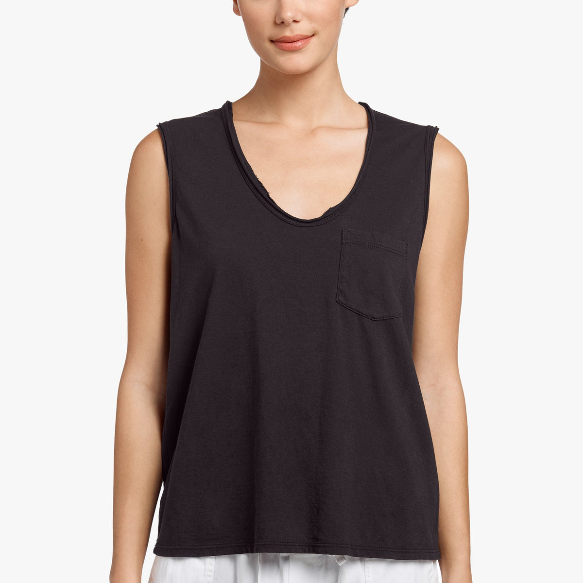 Vintage Pocket Tank In Carbon Pigment | James Perse Los Angeles