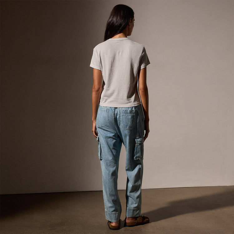 Shrunken Crew Neck Tee in Salt Pigment | James Perse Los Angeles