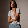 Shrunken Crew Neck Tee in Salt Pigment | James Perse Los Angeles