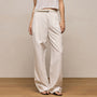 Twill Pleated Trouser In Off White | James Perse Los Angeles