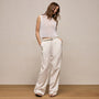 Twill Pleated Trouser In Off White | James Perse Los Angeles