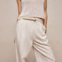 Twill Pleated Trouser In Off White | James Perse Los Angeles