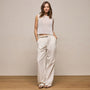 Twill Pleated Trouser In Off White | James Perse Los Angeles