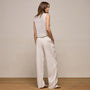 Twill Pleated Trouser In Off White | James Perse Los Angeles