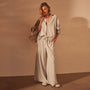 Oversized Matte Poly Wde Leg Pant in Salt | James Perse Los Angeles