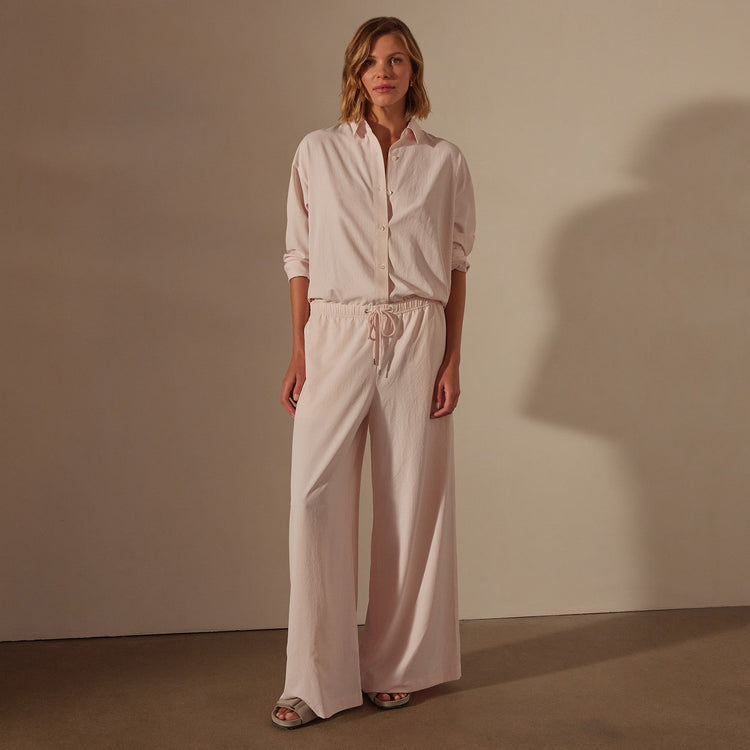 Lightweight Matte Satin Wide Leg Pant in Zephyr | James Perse Los Angeles