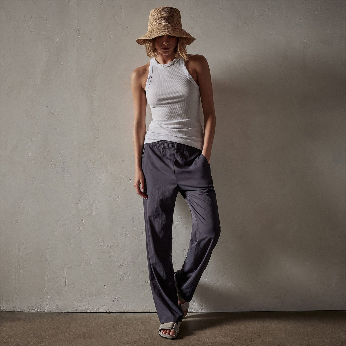 Monterey Trouser in Metal | James Perse Los Angeles